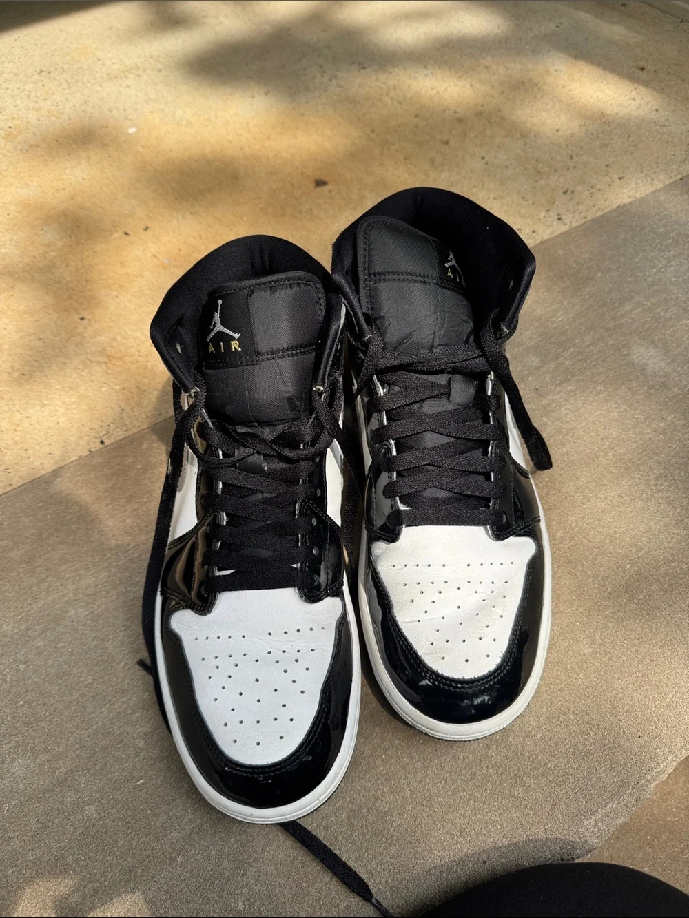 Jordan Retro High Top Sneakers in Black, White & Silver